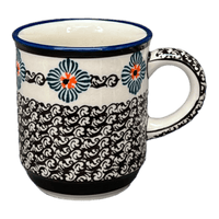 A picture of a Polish Pottery Zaklady 8 oz. Traditional Mug (Mesa Verde Midnight) | Y903-A1159A as shown at PolishPotteryOutlet.com/products/8-oz-traditional-mug-mesa-verde-midnight-y903-a1159a