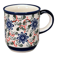 A picture of a Polish Pottery Zaklady 8 oz. Traditional Mug (Swirling Flowers) | Y903-A1197A as shown at PolishPotteryOutlet.com/products/zaklady-traditional-mug-swirling-flowers-y903-a1197a