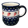 Polish Pottery Zaklady 8 oz. Traditional Mug (Strawberry Dot) | Y903-A310A at PolishPotteryOutlet.com