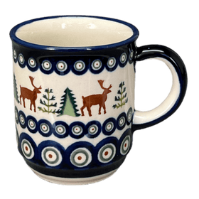 Polish Pottery Zaklady 8 oz. Traditional Mug (Evergreen Moose) | Y903-A992A Additional Image at PolishPotteryOutlet.com