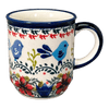 Polish Pottery Zaklady 8 oz. Traditional Mug (Circling Bluebirds) | Y903-ART214 at PolishPotteryOutlet.com