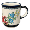 Polish Pottery Zaklady 8 oz. Traditional Mug (Floral Crescent) | Y903-ART237 at PolishPotteryOutlet.com