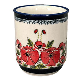 Polish Pottery Zaklady 8 oz. Traditional Mug (Floral Crescent) | Y903-ART237 Additional Image at PolishPotteryOutlet.com