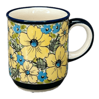 A picture of a Polish Pottery Zaklady 8 oz. Traditional Mug (Sunny Meadow) | Y903-ART332 as shown at PolishPotteryOutlet.com/products/8-oz-traditional-mug-sunny-meadow-y903-art332