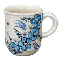 A picture of a Polish Pottery Zaklady 8 oz. Traditional Mug (Something Blue) | Y903-ART374 as shown at PolishPotteryOutlet.com/products/8-oz-traditional-mug-something-blue-y903-art374