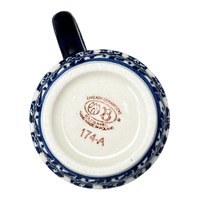 A picture of a Polish Pottery Zaklady 8 oz. Traditional Mug (Rooster Blues) | Y903-D1149 as shown at PolishPotteryOutlet.com/products/8-oz-traditional-mug-rooster-blues-y903-d1149