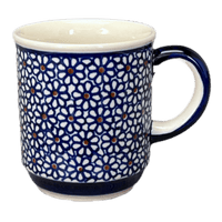 A picture of a Polish Pottery Zaklady 8 oz. Traditional Mug (Ditsy Daisies) | Y903-D120 as shown at PolishPotteryOutlet.com/products/zaklady-traditional-mug-daisy-dot-y903-d120