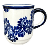 Polish Pottery Zaklady 8 oz. Traditional Mug (Blue Floral Vines) | Y903-D1210A at PolishPotteryOutlet.com