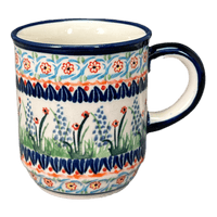 A picture of a Polish Pottery Zaklady 8 oz. Traditional Mug (Lilac Garden) | Y903-DU155 as shown at PolishPotteryOutlet.com/products/zaklady-traditional-mug-du155-y903-du155