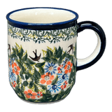 Mug, Traditional Mug, 8 oz in "Floral Swallows" by Zaklady | Y903-DU182