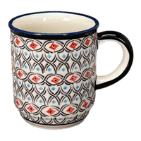 A picture of a Polish Pottery Zaklady 8 oz. Traditional Mug (Beaded Turquoise) | Y903-DU203 as shown at PolishPotteryOutlet.com/products/zaklady-traditional-mug-beaded-turquoise-y903-du203