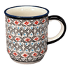 Polish Pottery Zaklady 8 oz. Traditional Mug (Beaded Turquoise) | Y903-DU203 at PolishPotteryOutlet.com