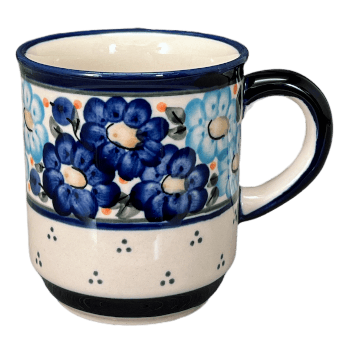 Mug, Traditional Mug, 8 oz in "Garden Party Blues" by Zaklady | Y903-DU50