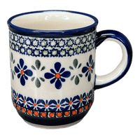 A picture of a Polish Pottery Zaklady 8 oz. Traditional Mug (Emerald Mosaic) | Y903-DU60 as shown at PolishPotteryOutlet.com/products/8-oz-traditional-mug-emerald-mosaic-y903-du60