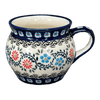 Polish Pottery 16 oz. Large Belly Mug (Climbing Aster) | Y910-A1145A at PolishPotteryOutlet.com