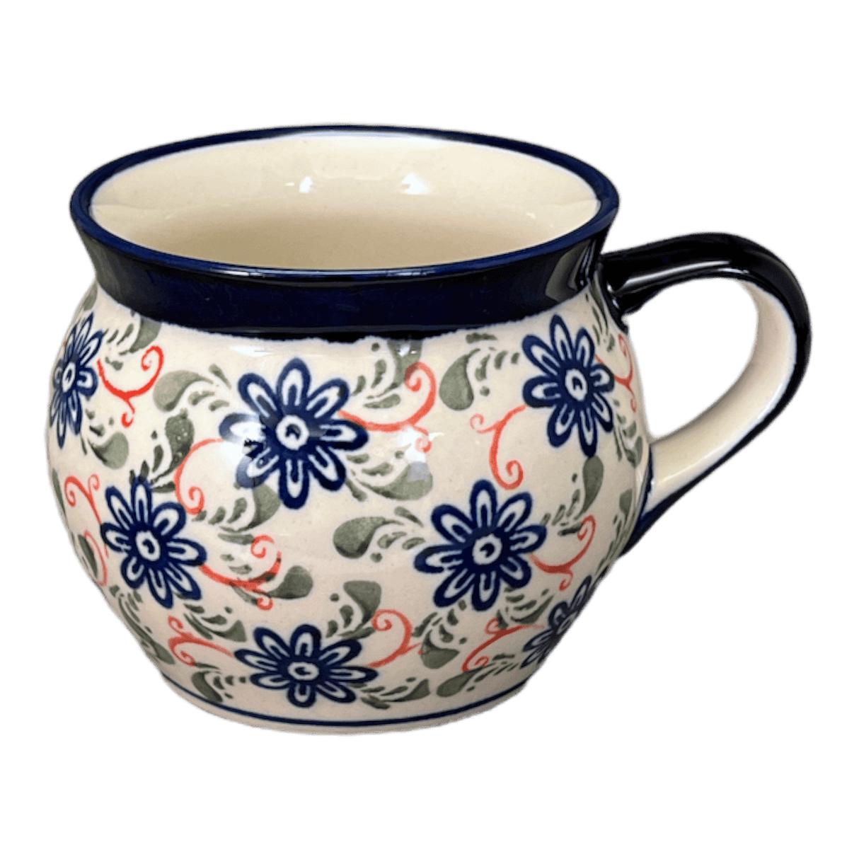 Mug, Belly Mug, 16 oz Large in "Swirling Flowers" by Zaklady | Y910-A1197A