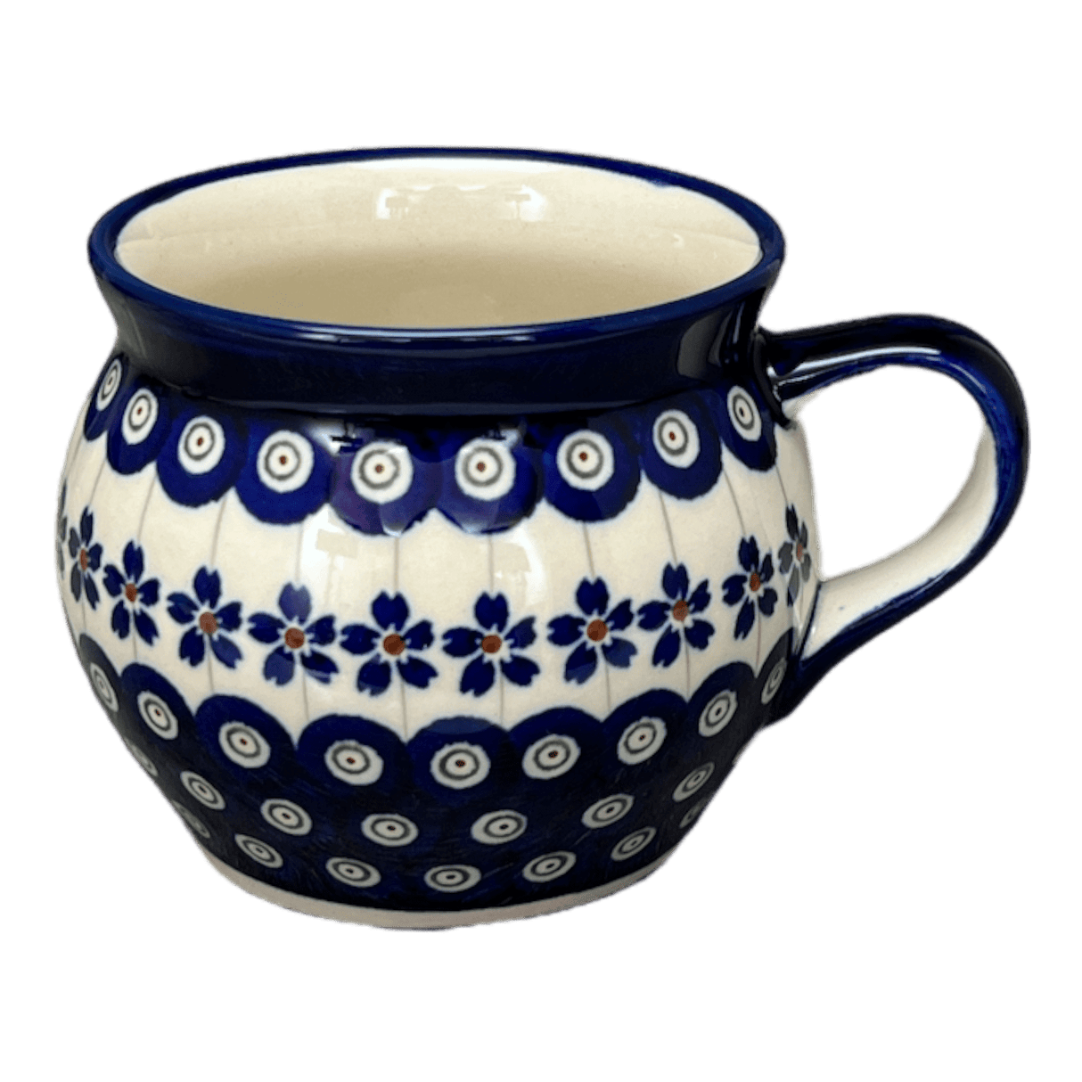 Mug, Belly Mug, 16 oz Large in "Petite Floral Peacock" by Zaklady | Y910-A166A