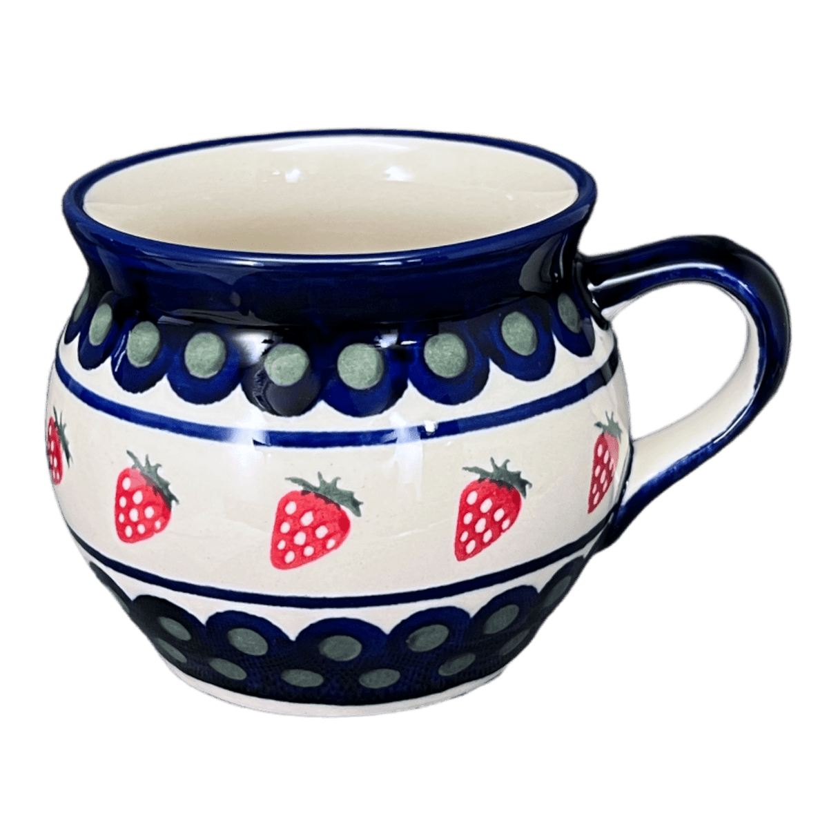 Mug, Belly Mug, 16 oz Large in "Strawberry Dot" by Zaklady | Y910-A310A