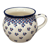 Mug, Belly Mug, 16 oz Large in "Falling Blue Daisies" by Zaklady | Y910-A882A