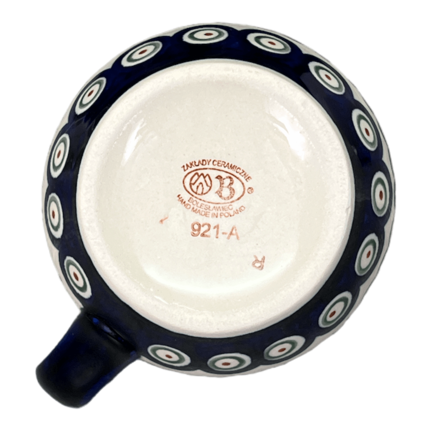 Polish Pottery - John's Mug - Peacock - The Polish Pottery Outlet