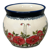 A picture of a Polish Pottery Zaklady 16 oz. Large Belly Mug (Floral Crescent) | Y910-ART237 as shown at PolishPotteryOutlet.com/products/16-oz-large-belly-mug-fields-of-flowers-y910-art237