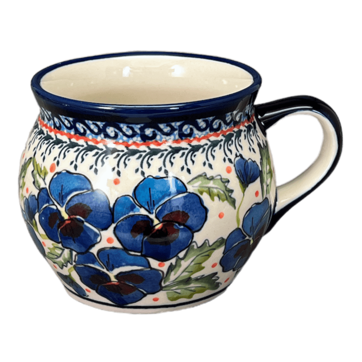 Mug, Belly Mug, 16 oz Large in "Pansies in Bloom" by Zaklady | Y910-ART277