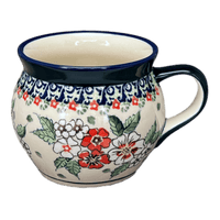 A picture of a Polish Pottery Zaklady 16 oz. Large Belly Mug (Cosmic Cosmos) | Y910-ART326 as shown at PolishPotteryOutlet.com/products/16-oz-large-belly-mug-cosmic-cosmos-y910-art326