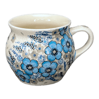 A picture of a Polish Pottery Zaklady 16 oz. Large Belly Mug (Something Blue) | Y910-ART374 as shown at PolishPotteryOutlet.com/products/16-oz-large-belly-mug-something-blue-y910-art374