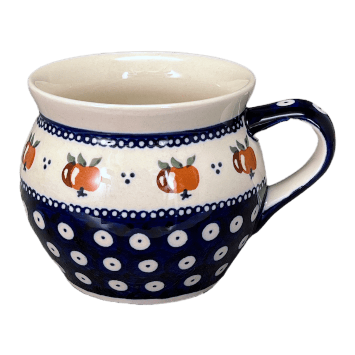 Mug, Belly Mug, 16 oz Large in "Persimmon Dot" by Zaklady | Y910-D479