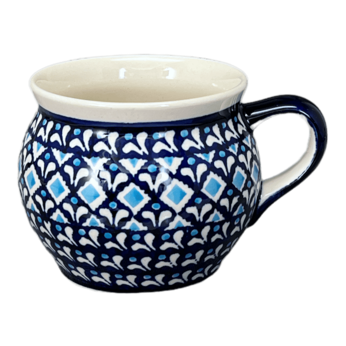 Mug, Belly Mug, 16 oz Large in "Mosaic Blues" by Zaklady | Y910-D910