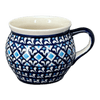 Polish Pottery 16 oz. Large Belly Mug (Mosaic Blues) | Y910-D910 at PolishPotteryOutlet.com