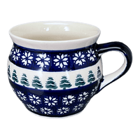 A picture of a Polish Pottery Zaklady 16 oz. Large Belly Mug (Floral Pine) | Y910-D914 as shown at PolishPotteryOutlet.com/products/16-oz-large-belly-mug-floral-pine-y910-d914