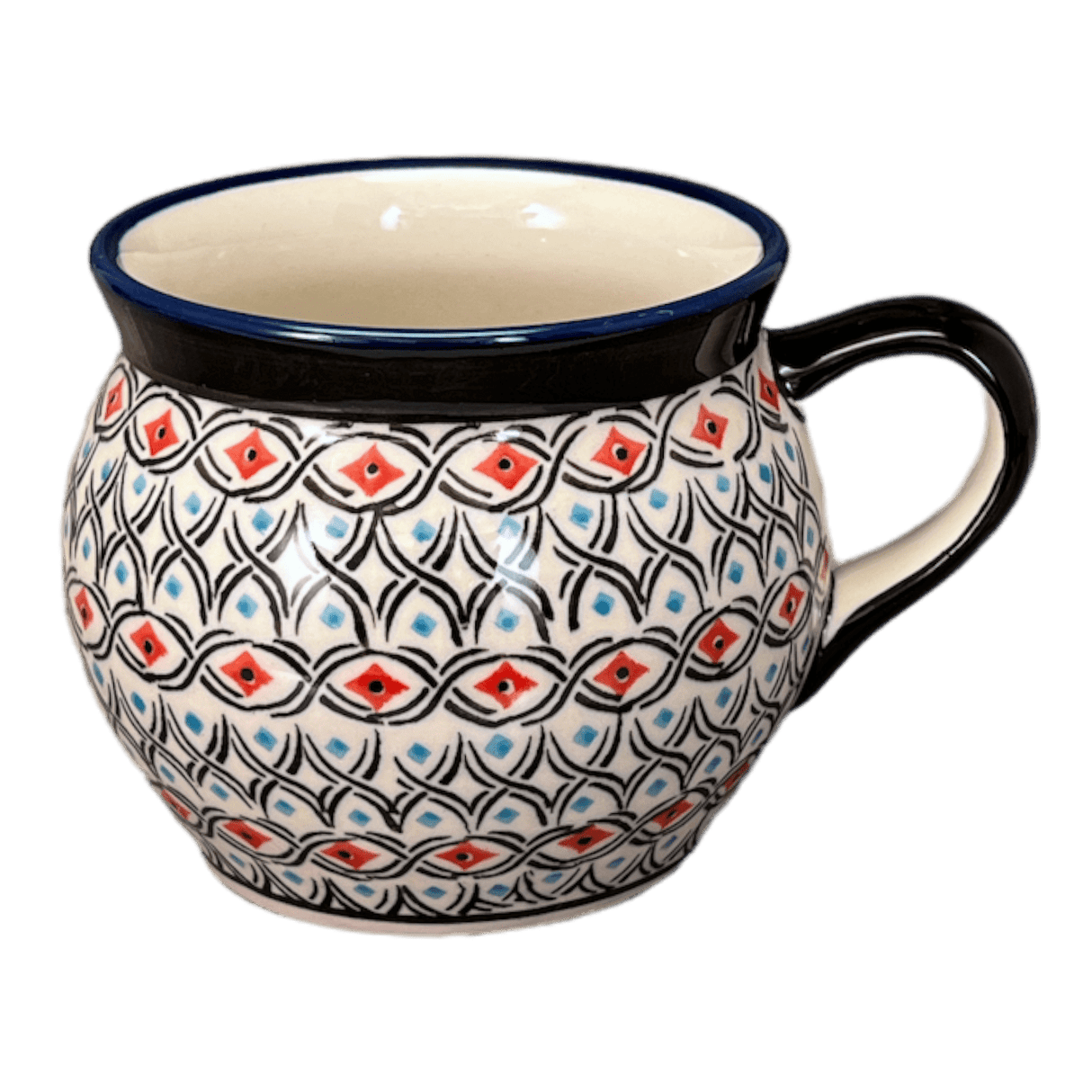 Mug, Belly Mug, 16 oz Large in "Beaded Turquoise" by Zaklady | Y910-DU203