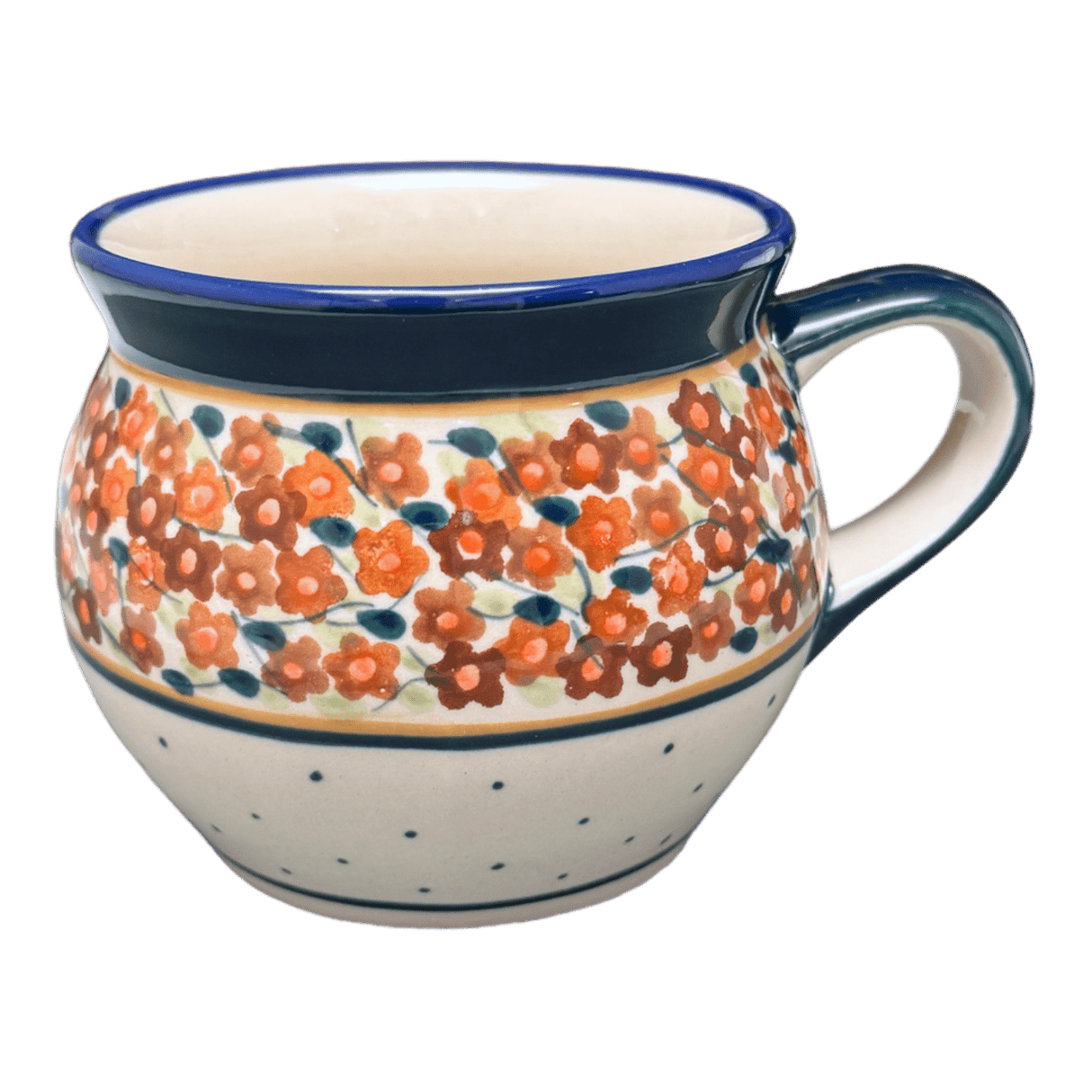 Mug, Belly Mug, 16 oz Large in "Orange Wreath" by Zaklady | Y910-DU52