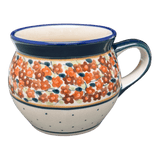 Mug, Belly Mug, 16 oz Large in "Orange Wreath" by Zaklady | Y910-DU52