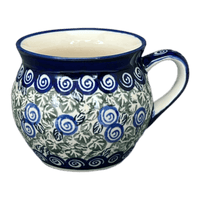 A picture of a Polish Pottery Zaklady 10 oz. Belly Mug (Spring Swirl) | Y911-A1073A as shown at PolishPotteryOutlet.com/products/10-oz-belly-mug-spring-swirl-y911-a1073a
