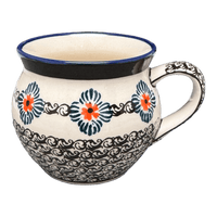 A picture of a Polish Pottery Zaklady 10 oz. Belly Mug (Mesa Verde Midnight) | Y911-A1159A as shown at PolishPotteryOutlet.com/products/10-oz-belly-mug-mesa-verde-midnight-y911-a1159a
