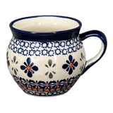 Mug, Belly, 10 oz in "Blue Mosaic Flower" by Zaklady | Y911-A221A