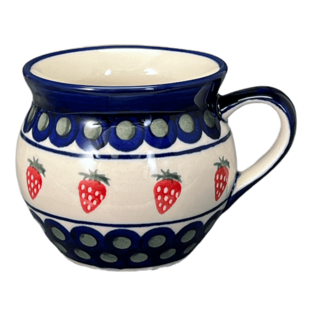 Mug, Belly Mug, 10 oz Medium in "Strawberry Dot" by Zaklady | Y911-A310A