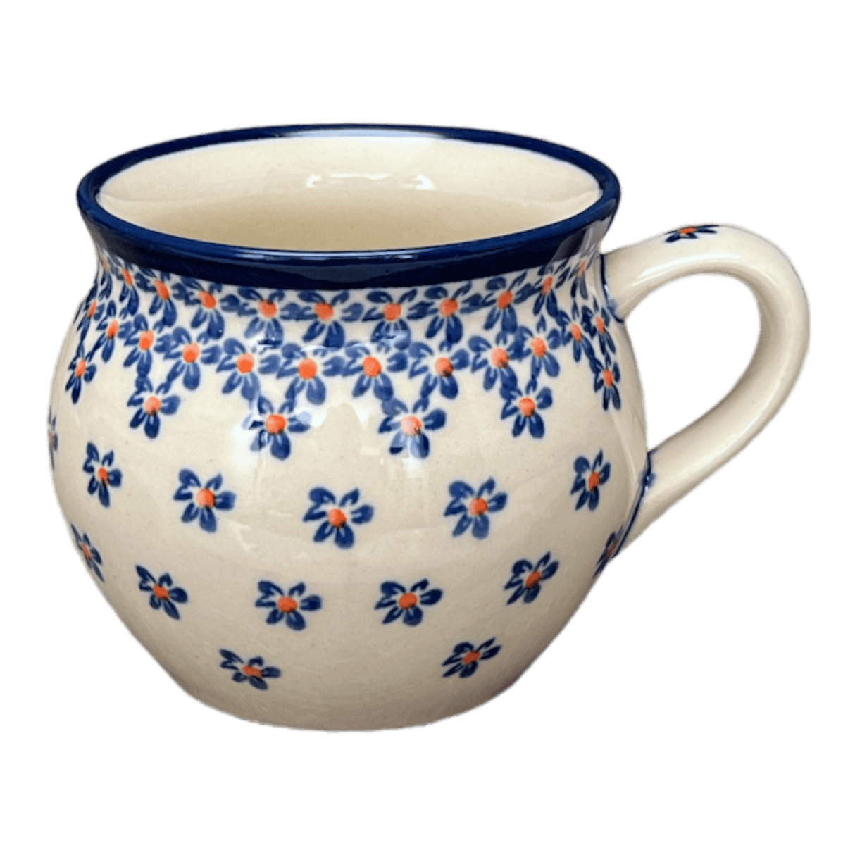 Mug, Belly Mug, 10 oz Medium in "Falling Blue Daisies" by Zaklady | Y911-A882A