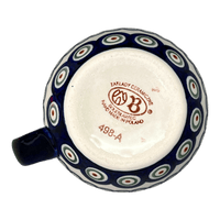 A picture of a Polish Pottery Zaklady 10 oz. Belly Mug (Evergreen Moose) | Y911-A992A as shown at PolishPotteryOutlet.com/products/zaklady-10-oz-belly-mug-reindeer-peacock-y911-a992a