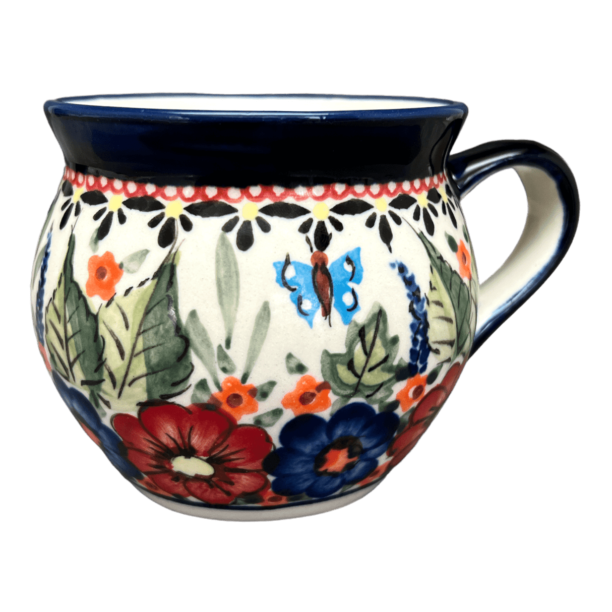 Mug, Belly, 10 oz in "Butterfly Bouquet" by Zaklady | Y911-ART149