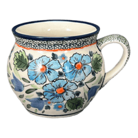A picture of a Polish Pottery Zaklady 10 oz. Belly Mug (Julie's Garden) | Y911-ART165 as shown at PolishPotteryOutlet.com/products/zaklady-10-oz-belly-mug-julies-garden-y911-art165