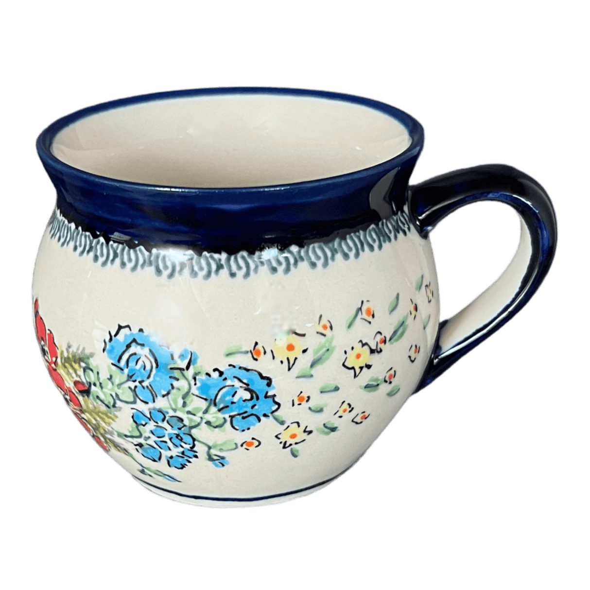 Mug, Belly, 10 oz in "Floral Crescent" by Zaklady | Y911-ART237