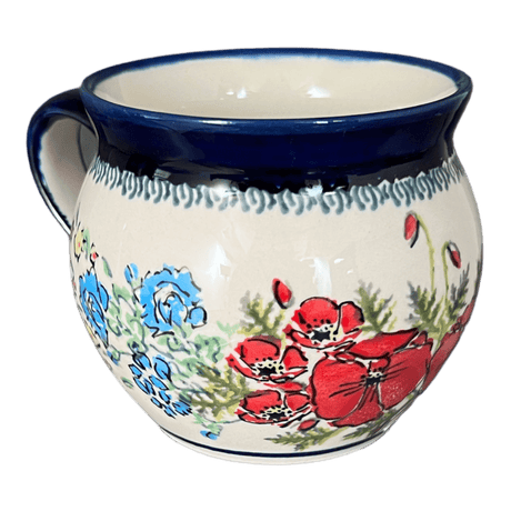 Mug, Belly, 10 oz in "Floral Crescent" by Zaklady | Y911-ART237