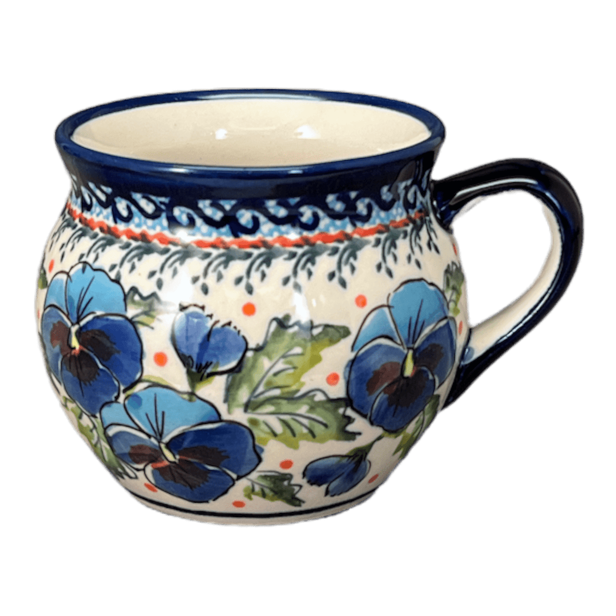 Mug, Belly Mug, 10 oz Medium in "Pansies in Bloom" by Zaklady | Y911-ART277