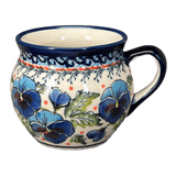 Mug, Belly, 10 oz in "Pansies in Bloom" by Zaklady | Y911-ART277