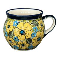 A picture of a Polish Pottery Zaklady 10 oz. Belly Mug (Sunny Meadow) | Y911-ART332 as shown at PolishPotteryOutlet.com/products/10-oz-belly-mug-sunny-meadow-y911-art332
