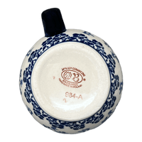 A picture of a Polish Pottery Zaklady 10 oz. Belly Mug (Rooster Blues) | Y911-D1149 as shown at PolishPotteryOutlet.com/products/10-oz-belly-mug-rooster-blues-y911-d1149