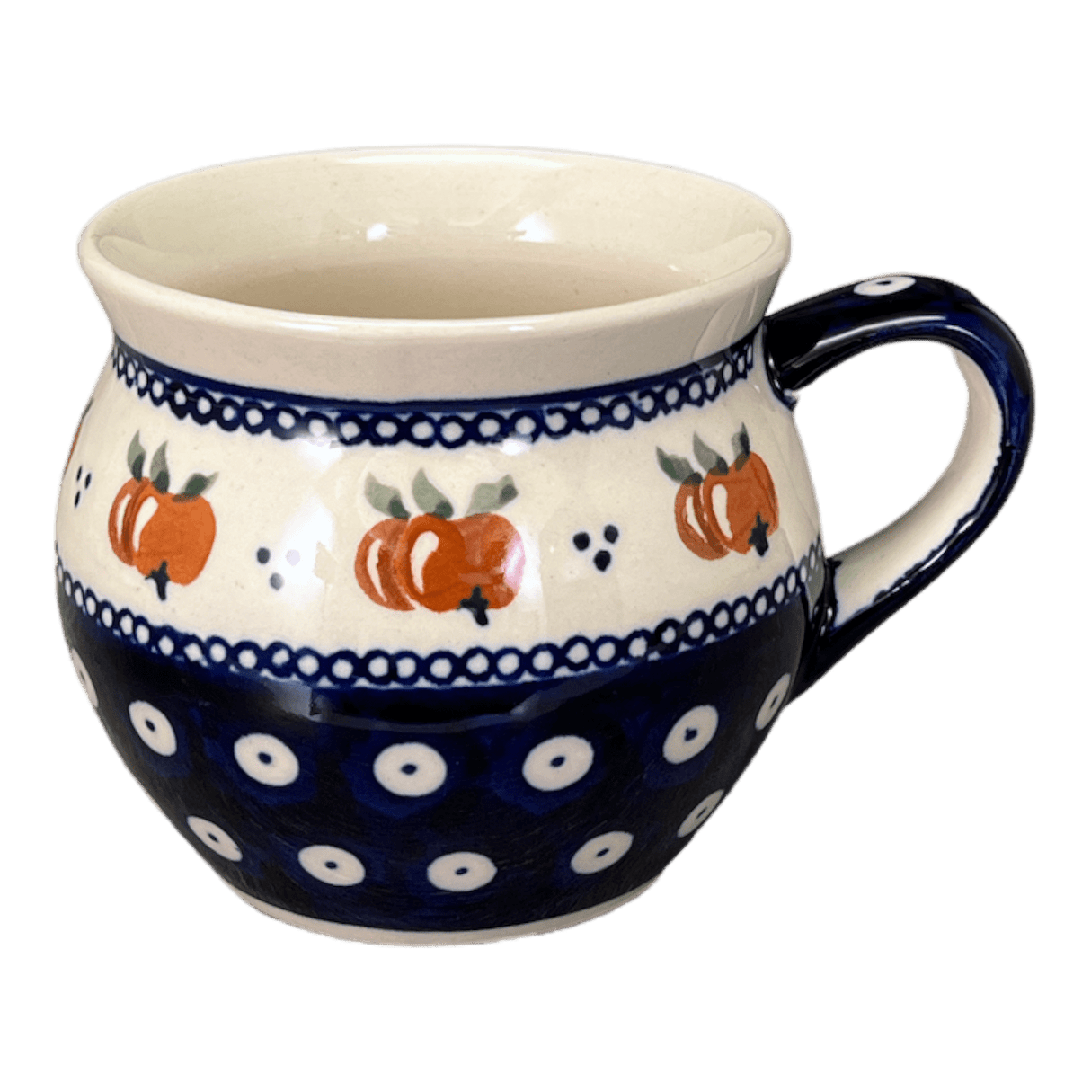 Mug, Belly, 10 oz in "Persimmon Dot" by Zaklady | Y911-D479